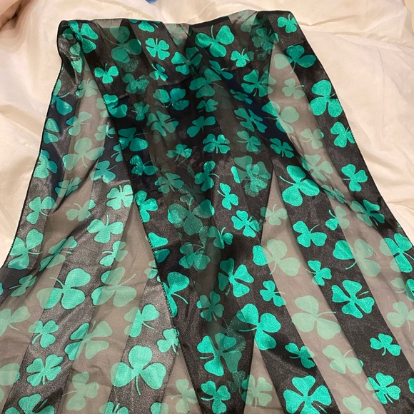 Shamrock Scarf St. Patrick’s Day Womens 62” X 13” - Picture 1 of 3